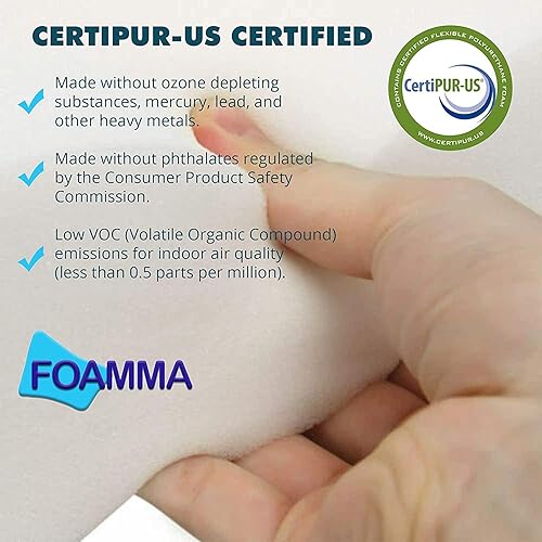Foamma High Density Upholstery Foam - 1" X 32" X 77" Sheet For Cushion Replacement | Made In USA