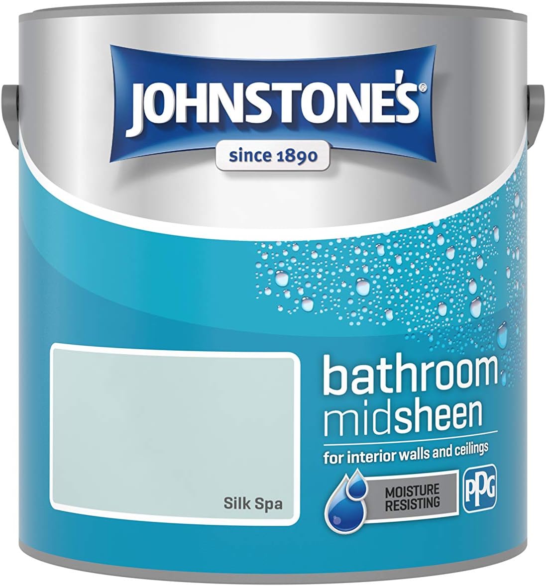 Johnstone's, Bathroom Paint, Silk Spa, Mid Sheen Finish, Stain Blocker Paint, Use in Moist & Damp Areas, Low Odour