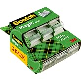 Scotch Magic Tape, 3 Dispensered Rolls, 3/4 x 300 Inches, Clear | Numerous Applications, Invisible, Clear Tape Engineered for