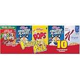 Kellogg's Cold Breakfast Cereal, Single Serve, Variety Pack, 10.94oz Tray (10 Boxes)