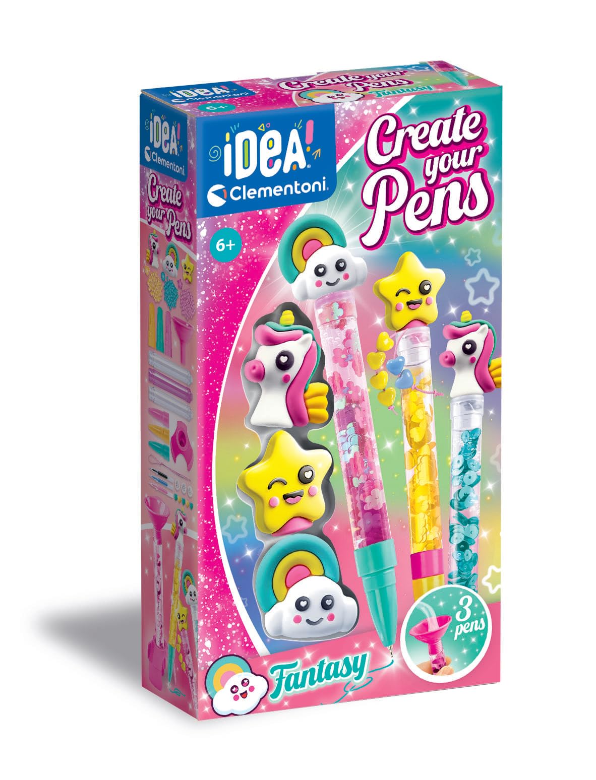 Clementoni Set-Idea-Small Kit Lab Fantasy-Creative Toys, Laboratory, Coloured, Personalised Pens Girls, Art and Crafts for Kids 6 Years, 18827, Multicolour — image 1