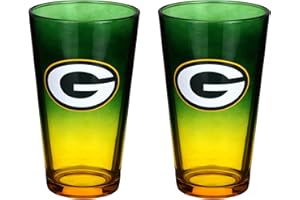 The Memory Company Officially Licensed NFL 2-Pack 16oz Ombre Pint Glass Set, Licensed Team Drinkware, Stylish Gameday Glassware, Team Logo