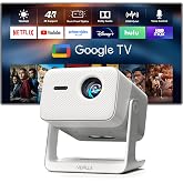 【Official Licensed Google TV】 Smart 4K Projector with WiFi and Bluetooth, VOPLLS Auto Focus &amp; Keystone Portable Outdoor Projector, VOPLLS 4K Support Home Movie Projector Lens