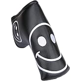 Golf Club Blade Putter Head Cover, Black White Red Blue Yellow | Blade Putter Cover, Soft Leather, Embroidery, Magnetic Closure, Fit Most Brands, Multiple colors for Option