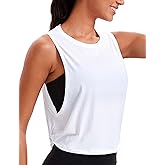 CRZ YOGA Pima Cotton Large Armhole Tank Tops for Women - Workout Sport Athletic Yoga Running Gym Loose Crop Sleeveless Shirts