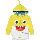 Pinkfong baby-boys Baby Shark Toddler Zip Up Big Face Hoodie - Baby Shark Yellow Toddler Size 2t-5t