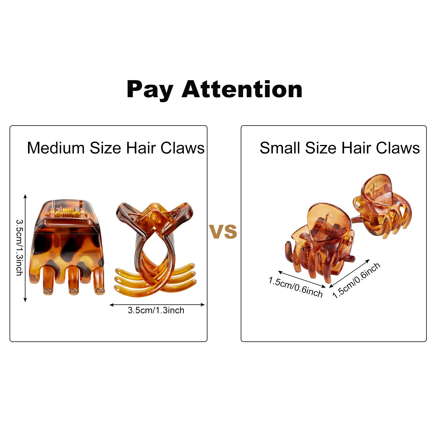 12 Pieces Hair Claw Clips Medium Size Hair Claws 1.3 Inch Hair Jaw Clip Claw Clip Grip for Women Girls Thick or Medium Hair (Black and Brown) : Beauty