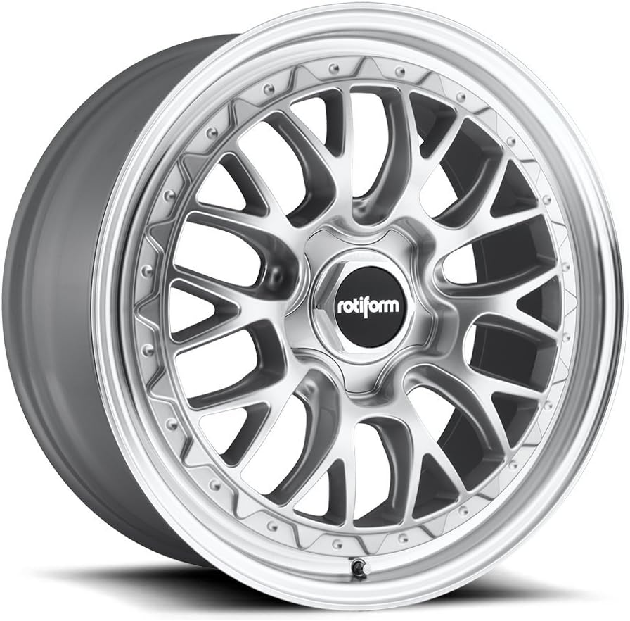 19" Inch Rotiform LSR Silver Machine Wheels Rims Only | Set of 4 | Includes Free Wheel Club LA T-Shirt | Fits Audi Mercedes BMW Infiniti Dodge Cadillac Chevy Ford Lexus Nissan Hyundai