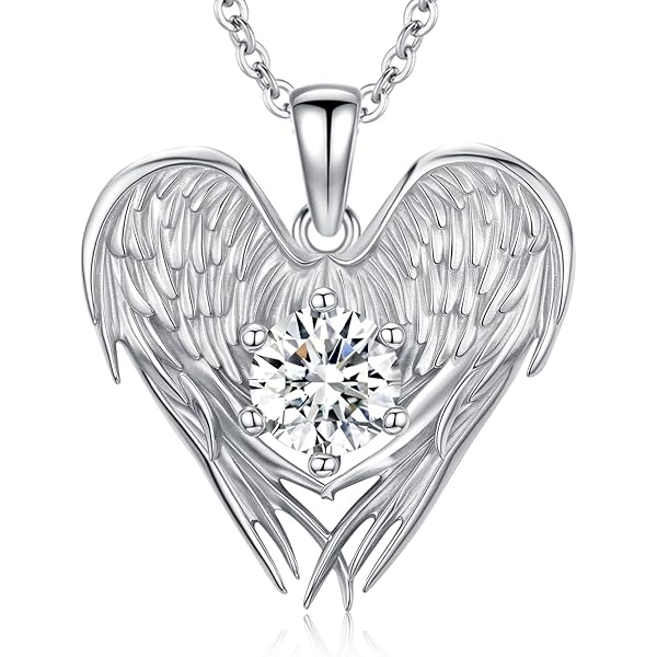 Regalo Madre Collar De Plata 925 Para Madre E Hijo - Regalo Emocional Con Diseño De Alas De ángel Y Corazón, Ideal Para El Día De La Madre Colgante Alas ángel Corazón Circonitas