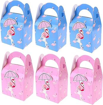 LUOEM 6 unids caja de dulces de flamenco caja de regalo de dulces cajas para fiesta