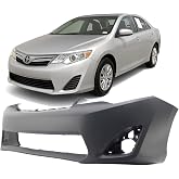FitParts Compatible with Toyota Camry 2012&ndash;2014 Front Bumper Cover | Primed, With Fog Light Holes, Sedan, Hybrid, Ready to Paint, OEM 5211906974, TO1000378