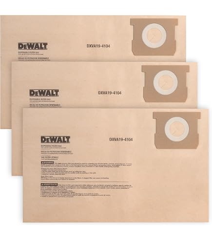 DEWALT DXVA19-4204 - Bolsas de polvo con fácil fijación para una mínima interrupción de la limpieza, solo para recogida en seco