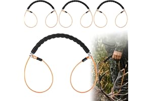 WINNERWHY 4 Pcs Deer Sled Deer Drag and Harness 43.3" Lightweight Portable Wirerope Cinch Hunting Accessories with Thick Foam Handle Hunting Gear Accessories Gifts Works with Bucks Does