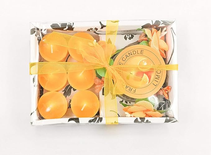 GOYAL Christmas Special candles Scented Candle Gift set with Floral Tiara and a glass Stand (Set of 7)