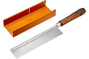 ZONA Olson Saw 35-241 Fine Kerf Saw 35-550 42 tpi with Aluminum Thin Slot Miter Box, Slot Size .014-Inch, Slot Angles 45, 60, 90, Cutting Depth 7/8-Inch, Pack of 1