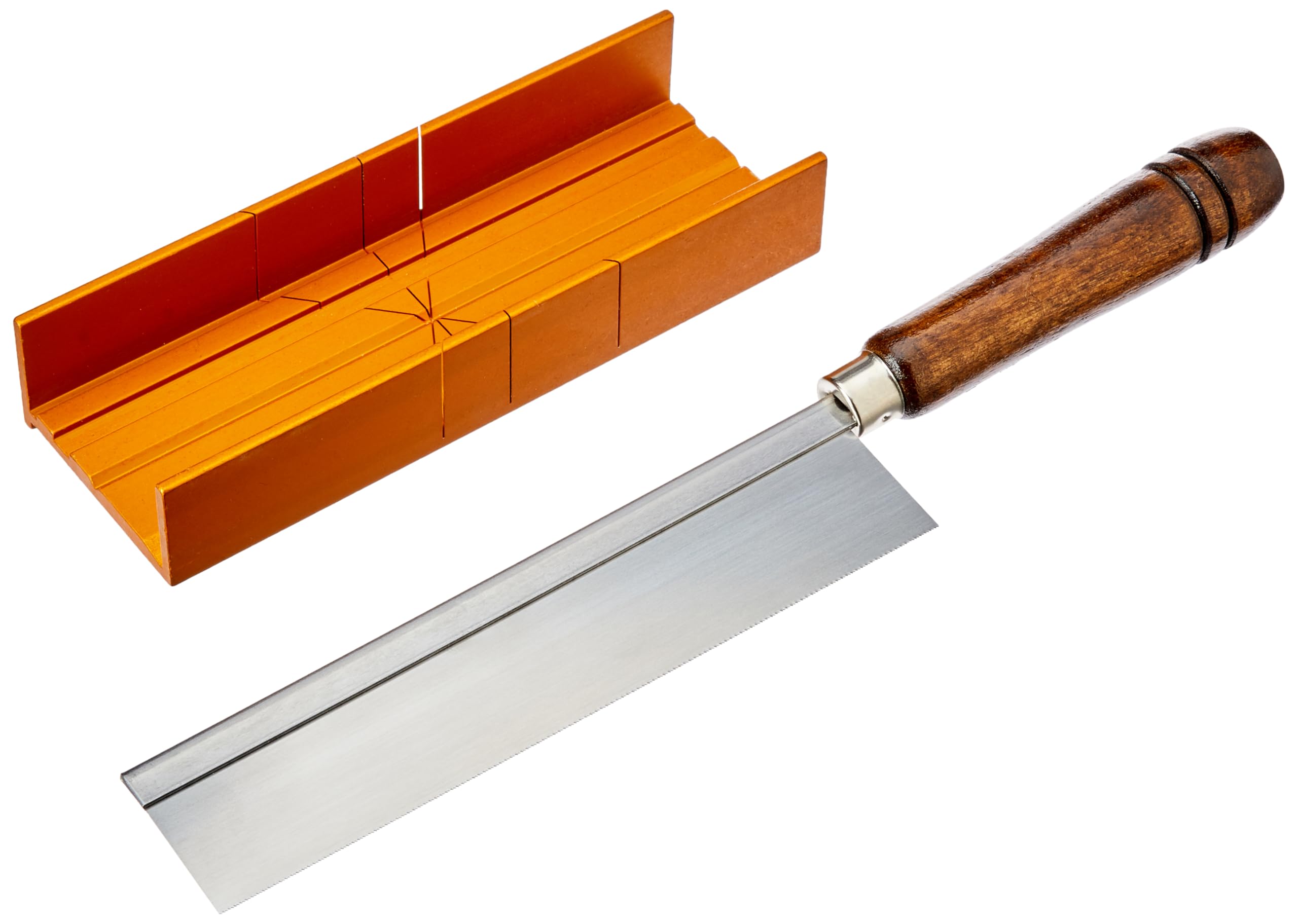 Olson Saw 35-241 Sierra de corte fino 35-550 42 tpi con caja de ingletes de ranura delgada de aluminio, tamaño de ranura .014 pulgadas, ángulos de ranura 45, 60, 90, profundidad de corte 7/8 pulgadas, paquete de 1