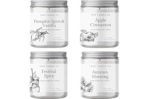 1OAK Fall Candles Set of 4 Pack - Fall Candle Pack - Autumn Candle Set - Fall Scented Candles - Fall Bulk Gifts - Fall Gift Set - Fall Soy Candles - Autumn Gifts - Fall Gifts for Women
