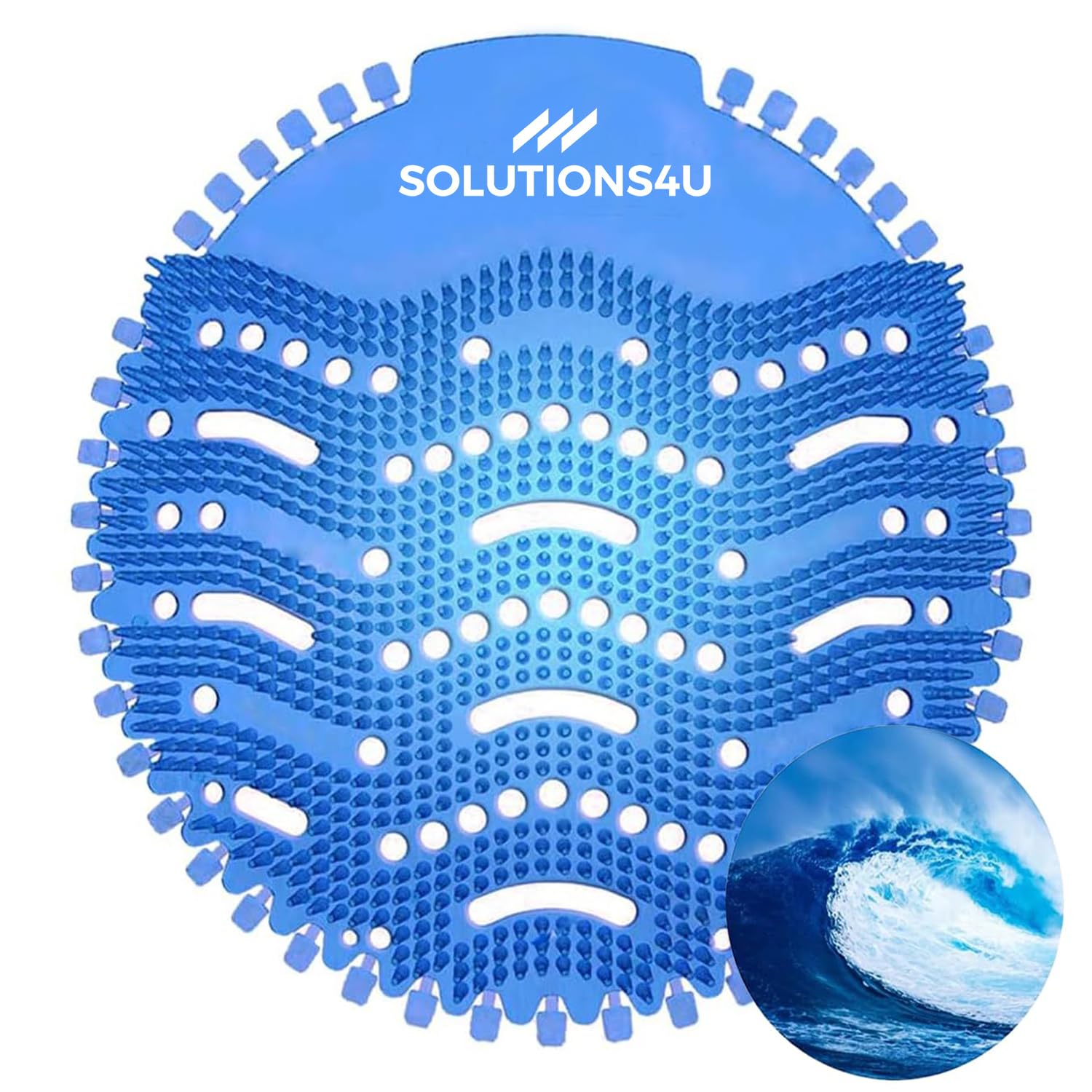 Photo 1 of SOLUTIONS4U Urinal Screen Deodorizer (12-Pack) Anti-Splash Pads Cakes Odor Protection Mats Fresh 3D Wave Ocean Breeze for Toilets and Bathrooms W/Free Gloves Lasts for 30 Days