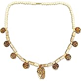 ANVIKA 8 Leaf RADHA Tulasi Necklace Mala With Lord Radha Krishna (Holy basil) Tulsi Pendent Wood Necklace, Religious Chain Mala
