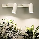 Occolia Plant Grow Lights with Track Ceiling Growing Lights for Indoor Plants Growing with Adjustable Beam Angle Spotlight Plant Growing Lamps with On/Off Switch Hanging Grow Light (White 2-Light)