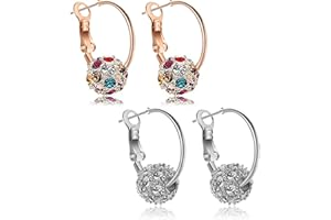 DIOWUS 2 Pairs Lymphatic Drainage Slimming Hoop Earrings, Flysmus Halolux Lymphvity Magnetotherapy Germanium Earrings, Lymphatic Activity Hoop Acupuncture Therapy Earrings Fashion Jewelry Gift For Women