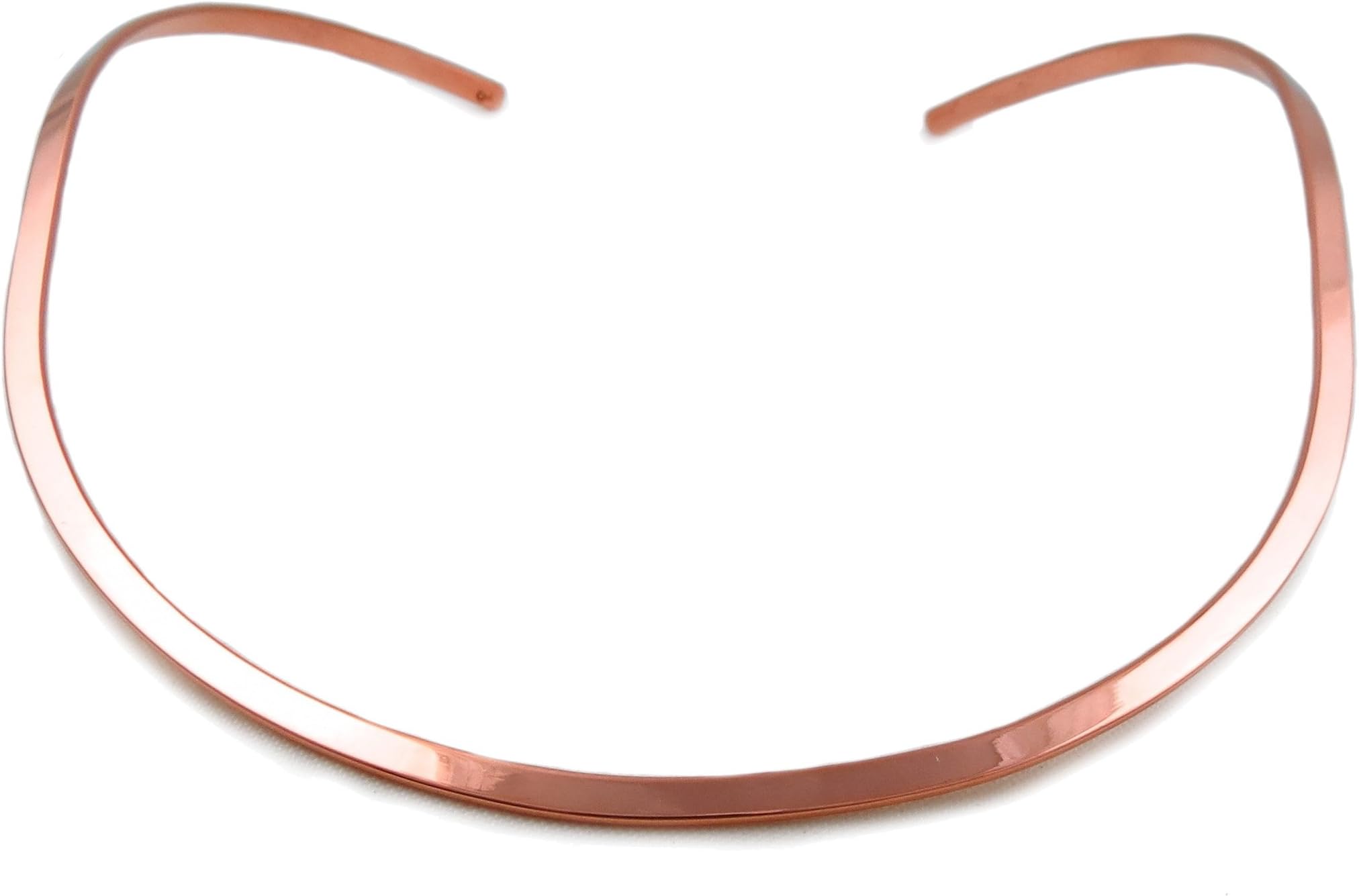 Solid Polished Copper Choker Necklace Torc