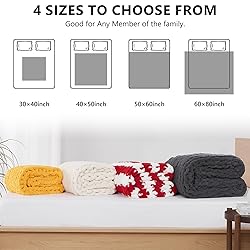 L'AGRATY Chunky Knit Blanket Throw - Soft Chenille