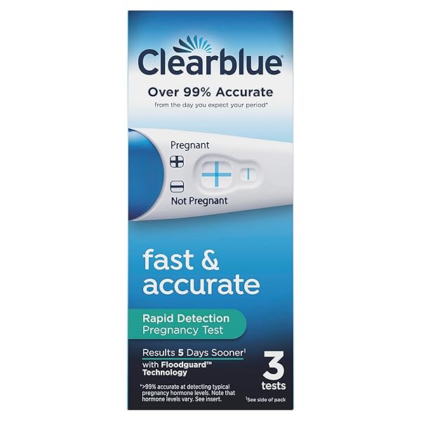 CLEARBLUE RAPID DETECTION PREGNANCY TEST, HOME PREGNANCY KIT, 3 COUNT