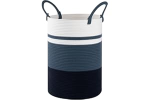 SIXDOVE Laundry Basket, Laundry Hamper, Baby Nursery Hamper, Foldable Laundry Hamper with Handles, Storage Blanket Clothes Toys in Bedroom, Living Room-13.8 "L * 19.7 "H-Gradient Blue