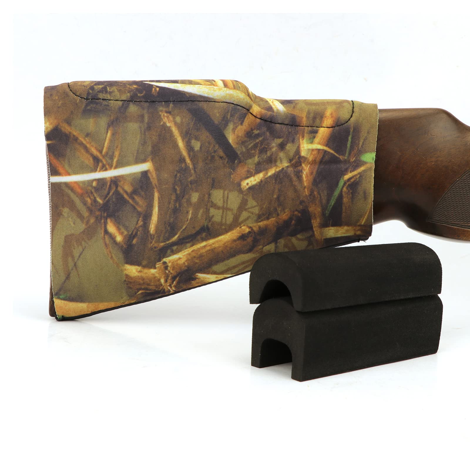 TOURBN Camo Shooting Comb Cheek Rest Raiser Kit - Neoprene Slip On With Three Inserts