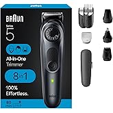 Braun All-in-One Style Kit Series 5 5471, 8-in-1 Trimmer for Men with Beard Trimmer, Body Trimmer for Manscaping, Hair Clippers & More, Ultra-Sharp Blade, 40 Length Settings, Waterproof
