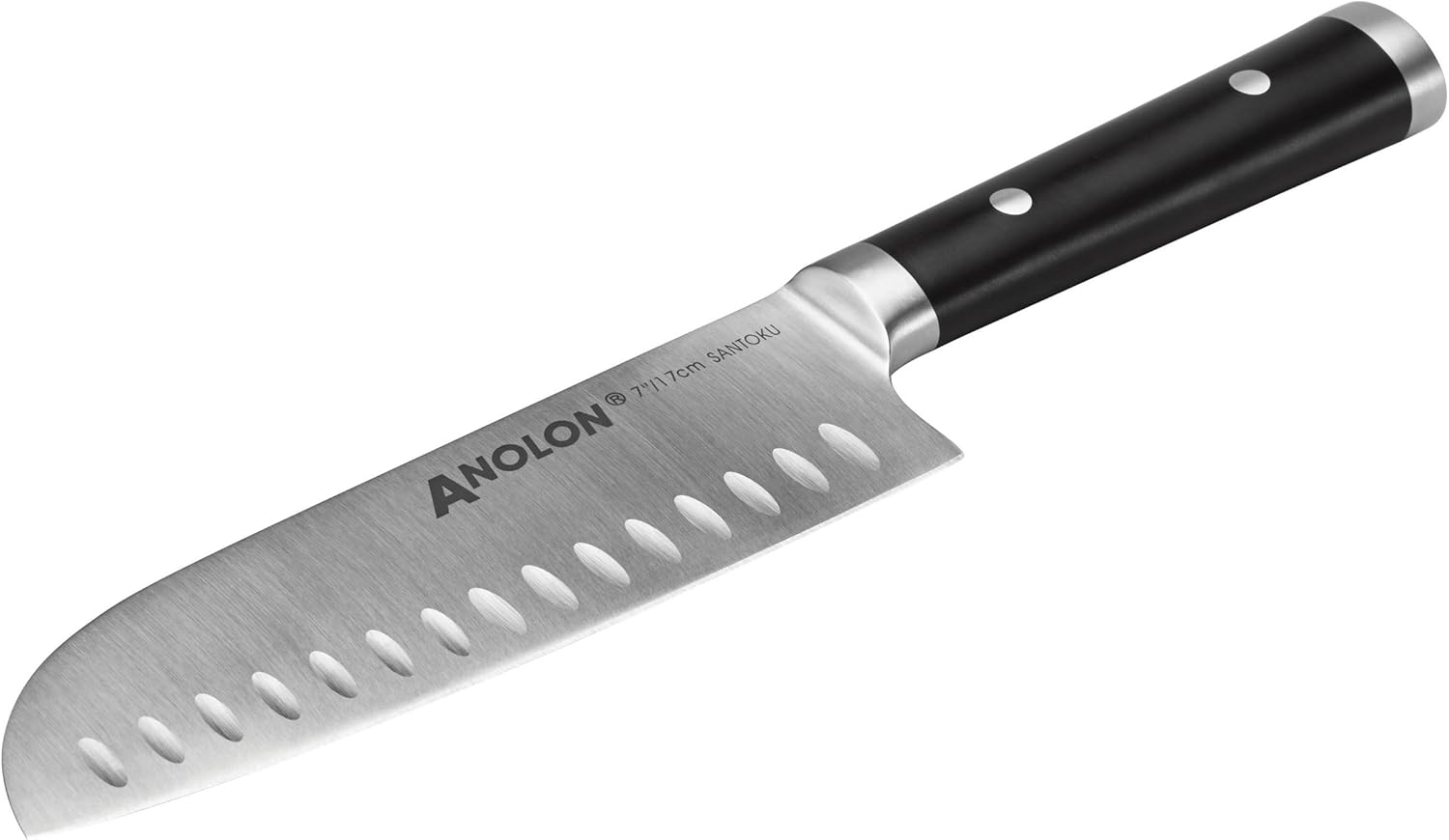 Anolon Cutlery Santoku Knife, 7", Black Kitchen & Dining