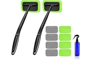 X XINDELL Xindell Windshield Cleaner Tool – Inside Car Window Cleaning Kit with 22“ Detachable Handle, Interior Windshield Squeegee for Clear Vision, Auto Detailing Kit for Car, Home & Outdoor Windows