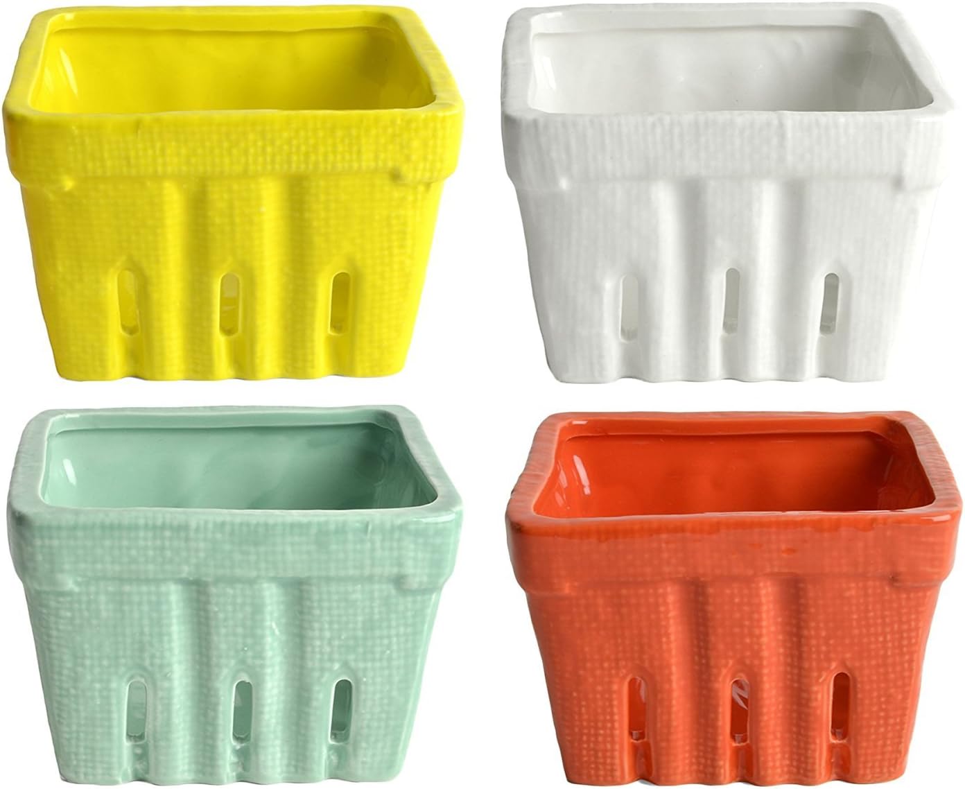 Creative Co Op Stoneware Berry Baskets Multicolor Set Of 4