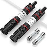 Vansdon 2PCS 15A Solar Fuse Holder Inline for Solar Panel and Controller | 15 Amp Solar PV Fuse Holder,Waterproof Solar Fuse Connector,Solar Surge Protection Device,PV Fuse for RV MPPT Boat Marine