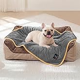 Luciphia Waterproof Pet Blanket, Washable Reversible Sherpa Fleece Throw | Liquid-proof furniture protector for bed and couch, soft reversible sherpa fleece for dogs, cats grey, XS