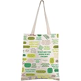 FEELMEM Green Monster Movie Inspired Gift Shrek Movie Quotes Canvas Tote Bag Green Monster Fans Gift Shrek Musical Tote Bag