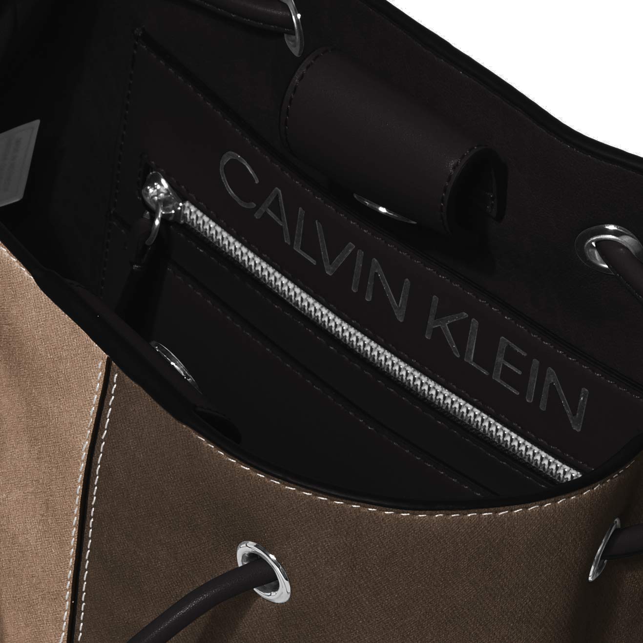 Calvin Klein Women's Gabrianna Novelty Bucket Shoulder Bag, Grey Combo, One Size