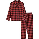 Latuza Women's Petite Cotton Flannel Pajama Set Petite Size Button Up PJs