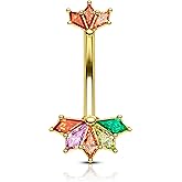 COCHARM Belly Button Rings 14G Cute Belly Button Piercing Stainless Steel Belly Navel Piercing Jewelry 10MM