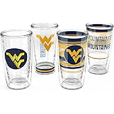 Tervis West Virginia Mountaineers - Assorted Made in USA Double Walled Insulated Tumbler Travel Cup Keeps Drinks Cold & Hot, 16oz 4pk, Classic