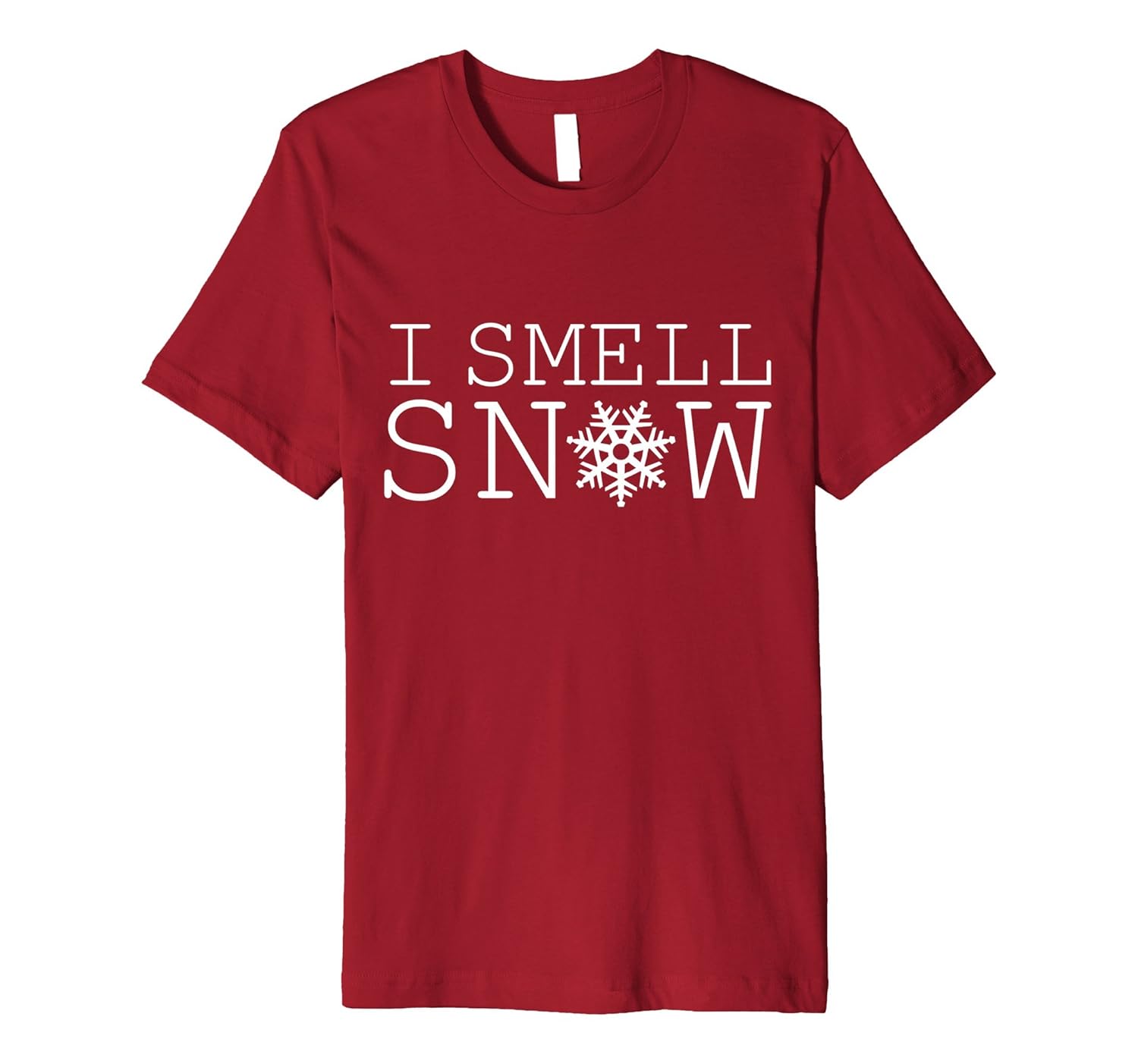 I Smell Snow Cute Snowflake Graphic Winter Holiday T-Shirt-Rose