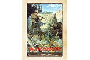 Metal Sign Winchester Calendar Rifle Firearm Hunter Hunting Bear(8x12inch)