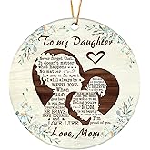 HYTURTLE to My Daughter Ornament from Mom – Christmas Tree Ceramic Keepsake with Heartfelt Quote – Inspirational Gift for Daughter from Mother – Encouragement Gift for Her Birthday, Graduation