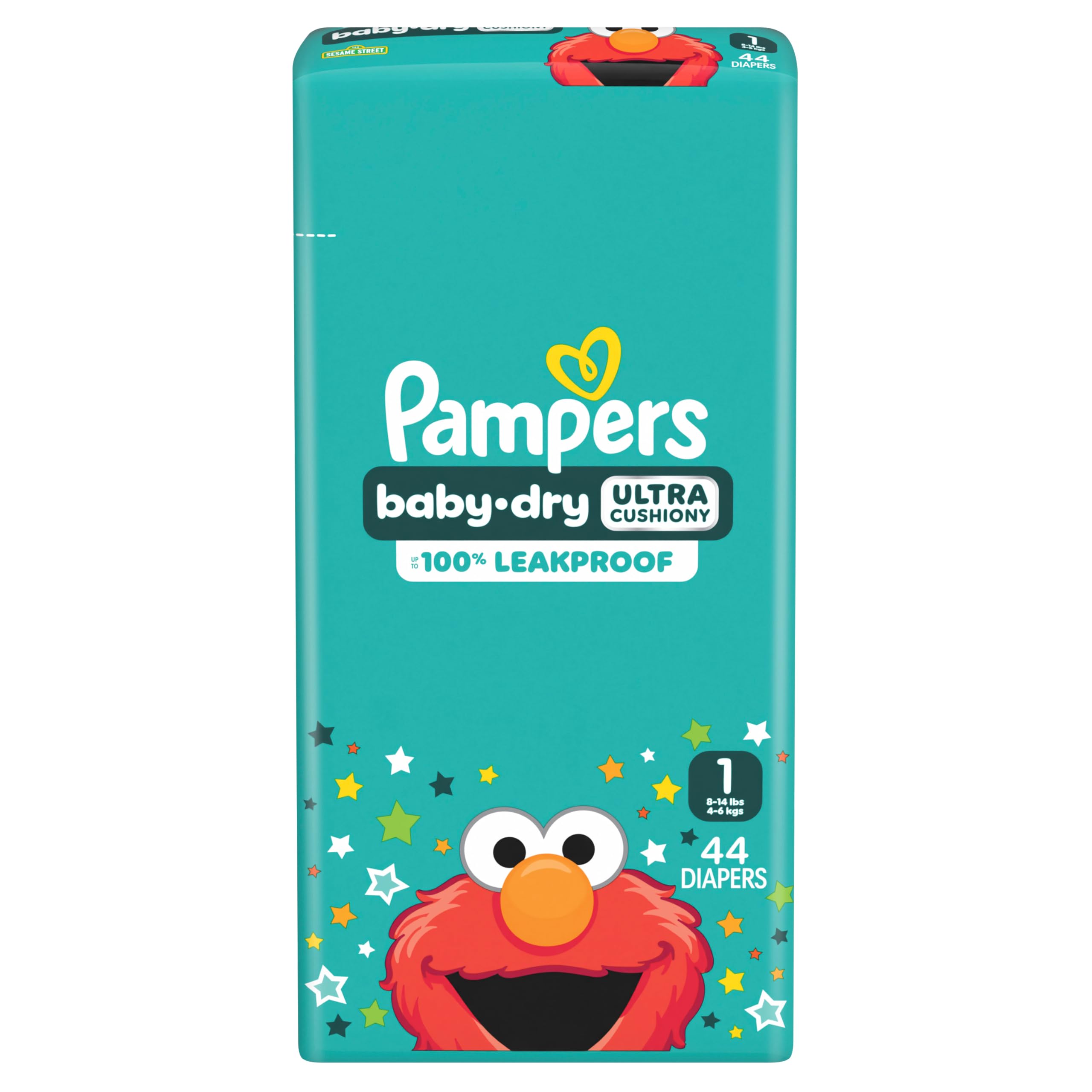Pampers Diapers - Baby Dry - Size 1, 44 Count, Absorbent Disposable Infant Diaper (Packaging May Vary)
