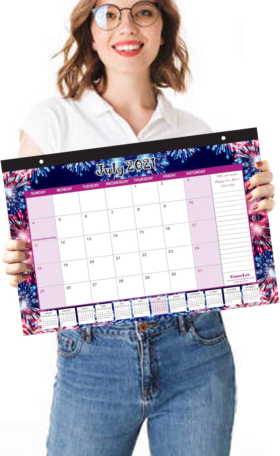 Desk Calendar 2021-2022: Large Monthly Pages 17 x 11-1/2 Inches Runs from July 2021 Through December 2022-18 Monthly Desk/Wall Calendar can be Used Throughout 2022 : Office Products