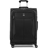 Travelpro Tourlite Softside 25" Expandable Luggage with 4 Spinner Wheels, Lightweight Suitcase, Checked Medium, Black