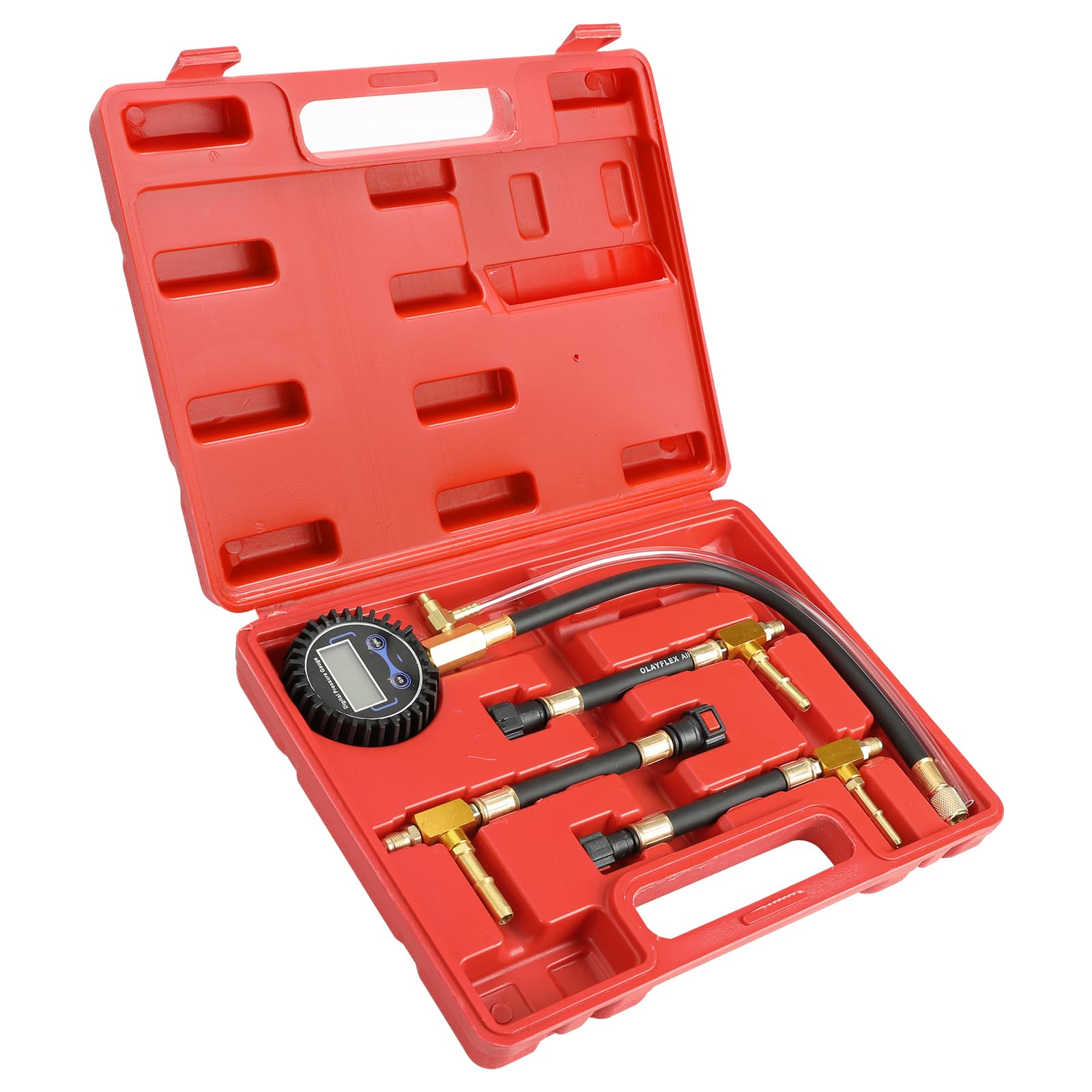 Photo 1 of BETOOLL Digital Fuel Pressure Tester Kit - Fuel Pressure Gauge 0-300 PSI with 9.49,7.89,6.30 Fuel Line Fittings Automotive Test Tool Kit