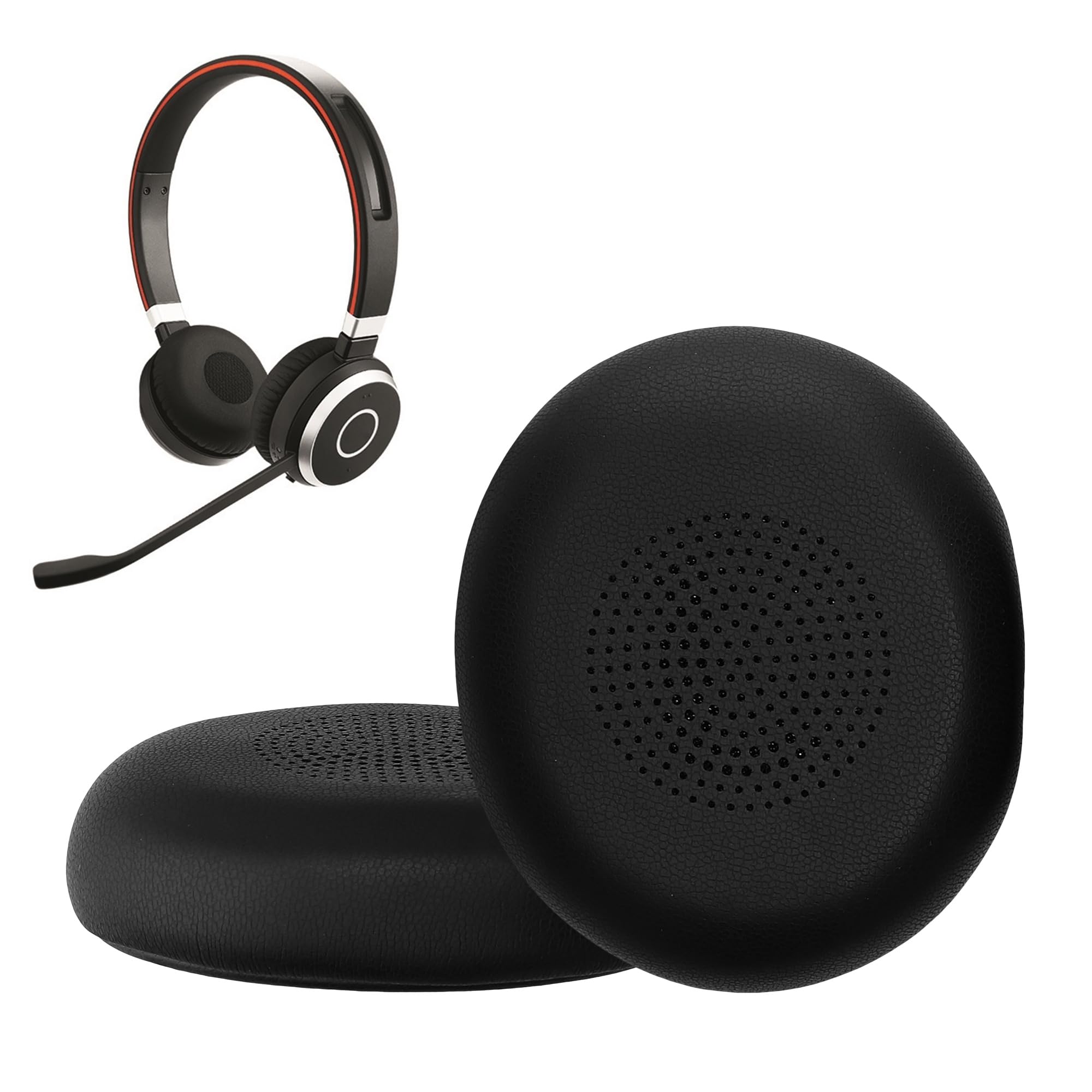 kwmobile 2x Headphone EarpPads for Jabra Evolve 2 65 / Evolve 65 SE Replacement Ear Pads - Headphone Ear Covers - Black