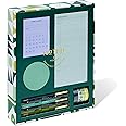Noted by Post-it Printed Notes Gift Box, 5 Piece Set, Cool Colors, Includes Round , Habit Tracker , Weekly sticky notes, 3-Pack Pens, 3-Pack Washi Tape (NTD-Box-LGR)